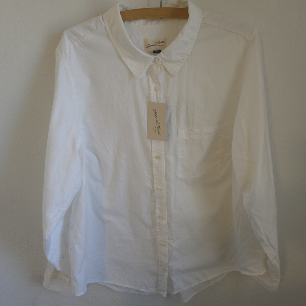 Universal Thread Long Sleeve Classic Fit Button-Down Shirt  White XXL - Picture 2 of 15